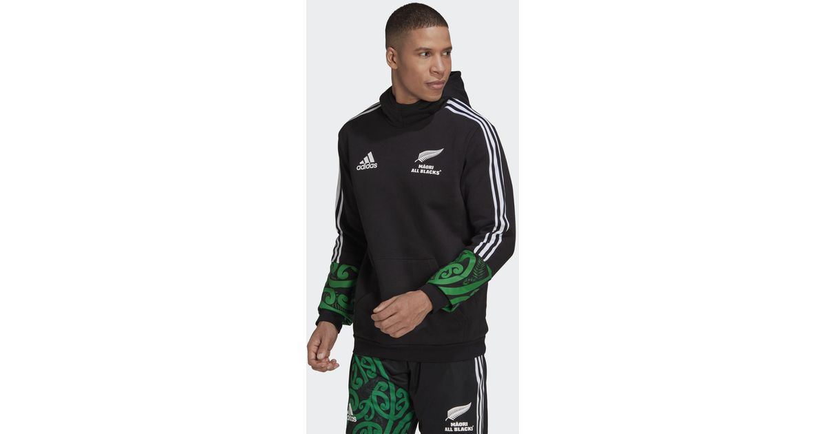 adidas Fleece Maori All Blacks Rugby 3stripes Fullzip Hoodie for Men