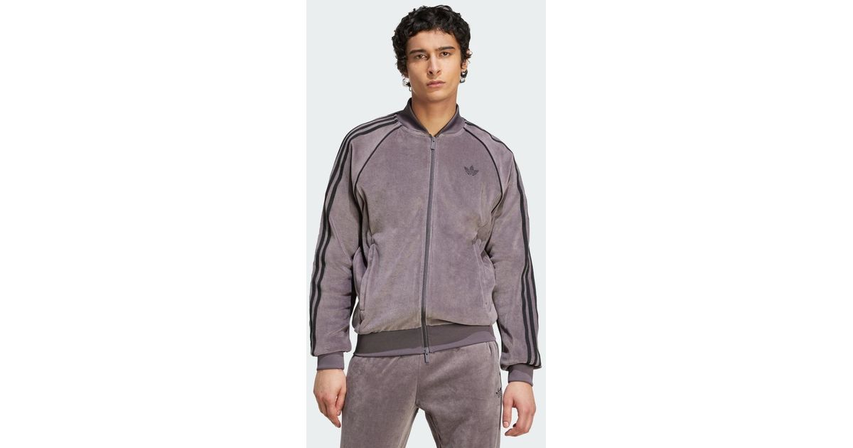 adidas Sst Adicolor Velour Track Top in Lila für Herren | Lyst DE