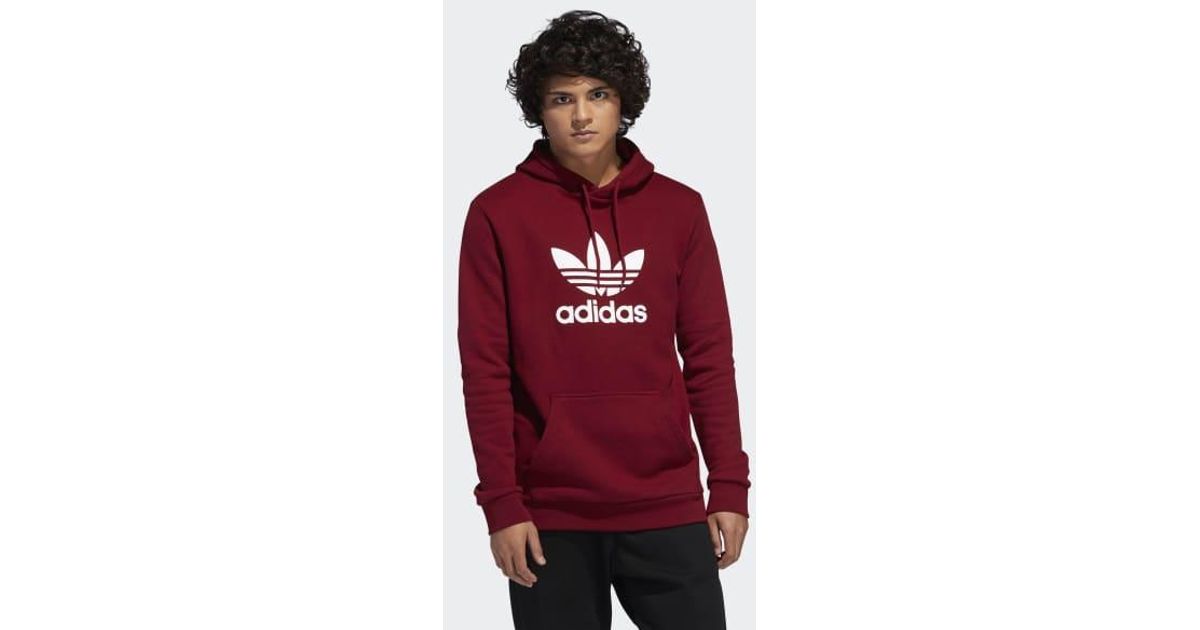 burgundy trefoil hoodie