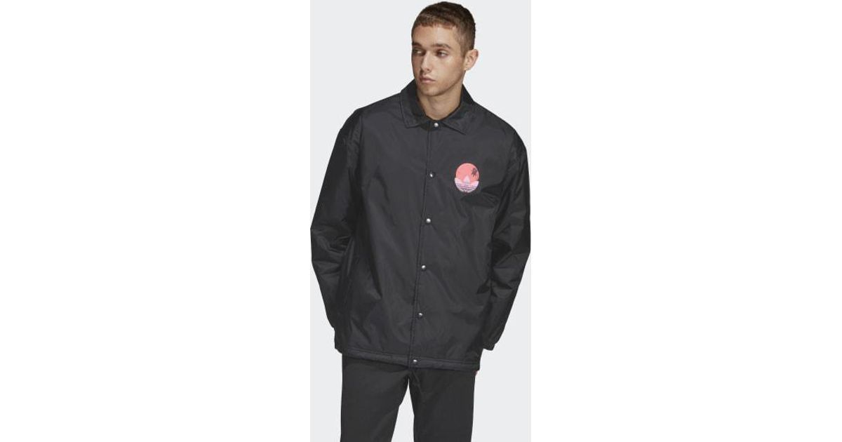adidas Synthetic Tropical Coach Jacket in Black for Men - Lyst