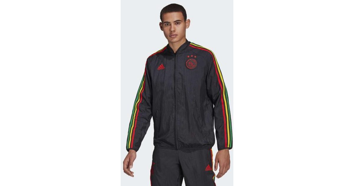 adidas Ajax Amsterdam Icons Woven Jacket in Black for Men | Lyst