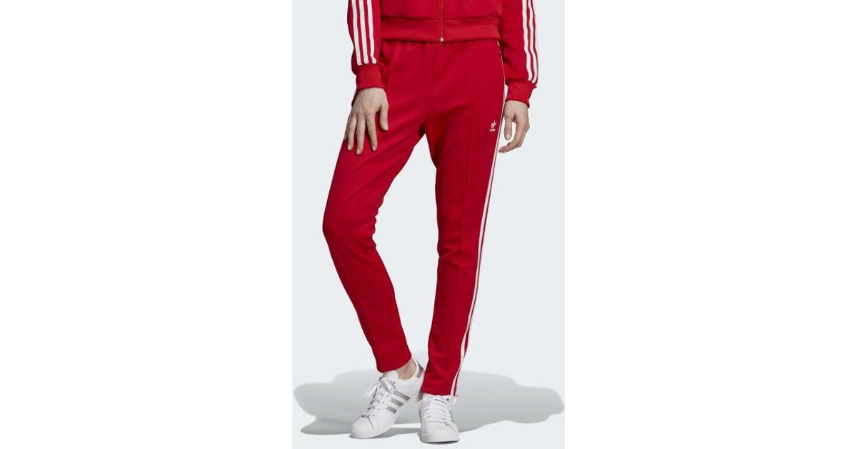 adidas sst red track pants