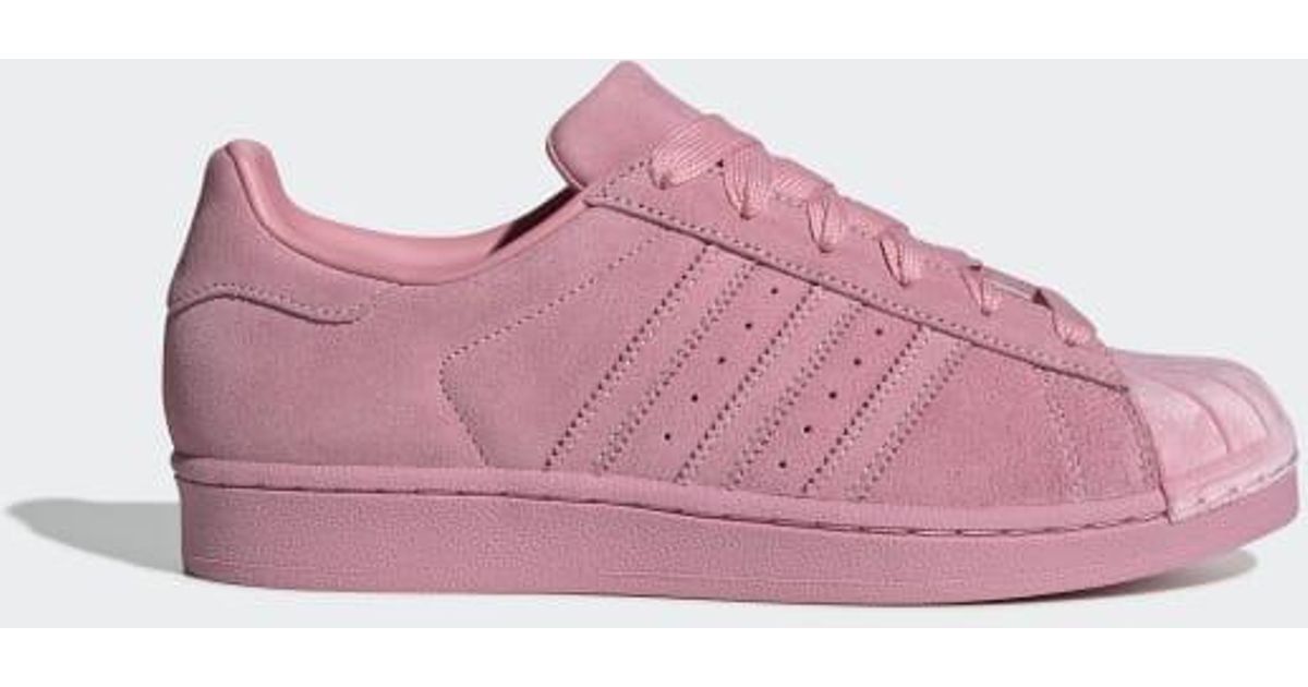 pink suede adidas superstar