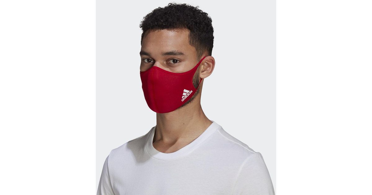 adidas Synthetisch Mondkapje 3-pack M/l in het Rood - Lyst