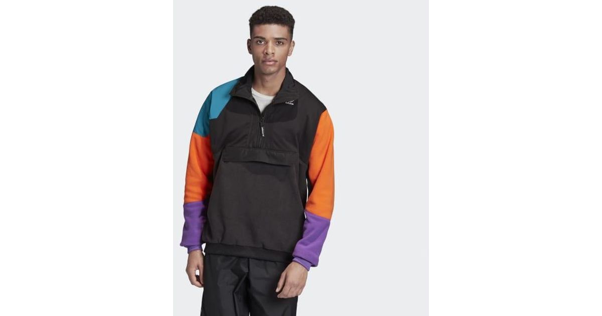 adidas originals pt3 fleece half zip jacket in black