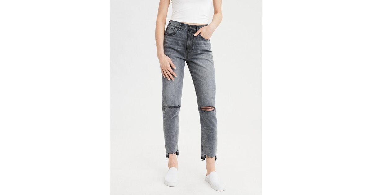 american eagle embroidered mom jeans