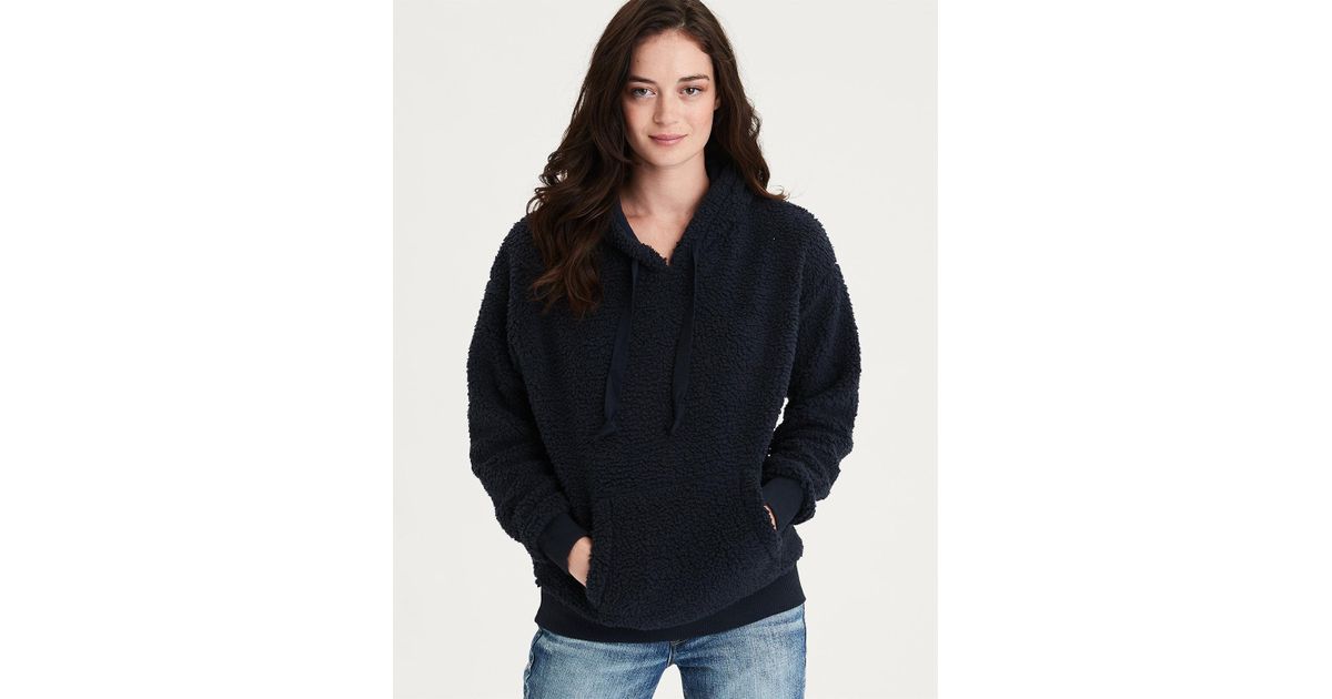 ae fuzzy teddy sherpa hoodie