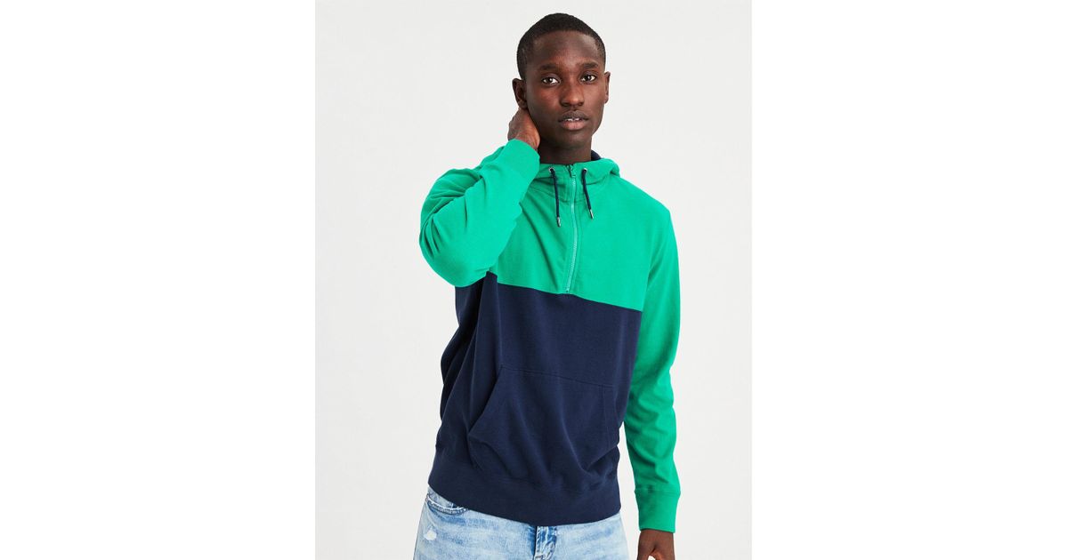 ae colorblock half zip hoodie