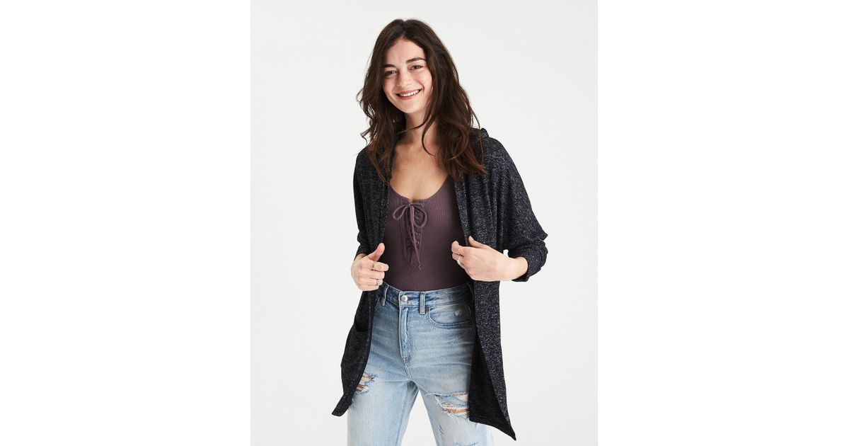 american eagle gray cardigan