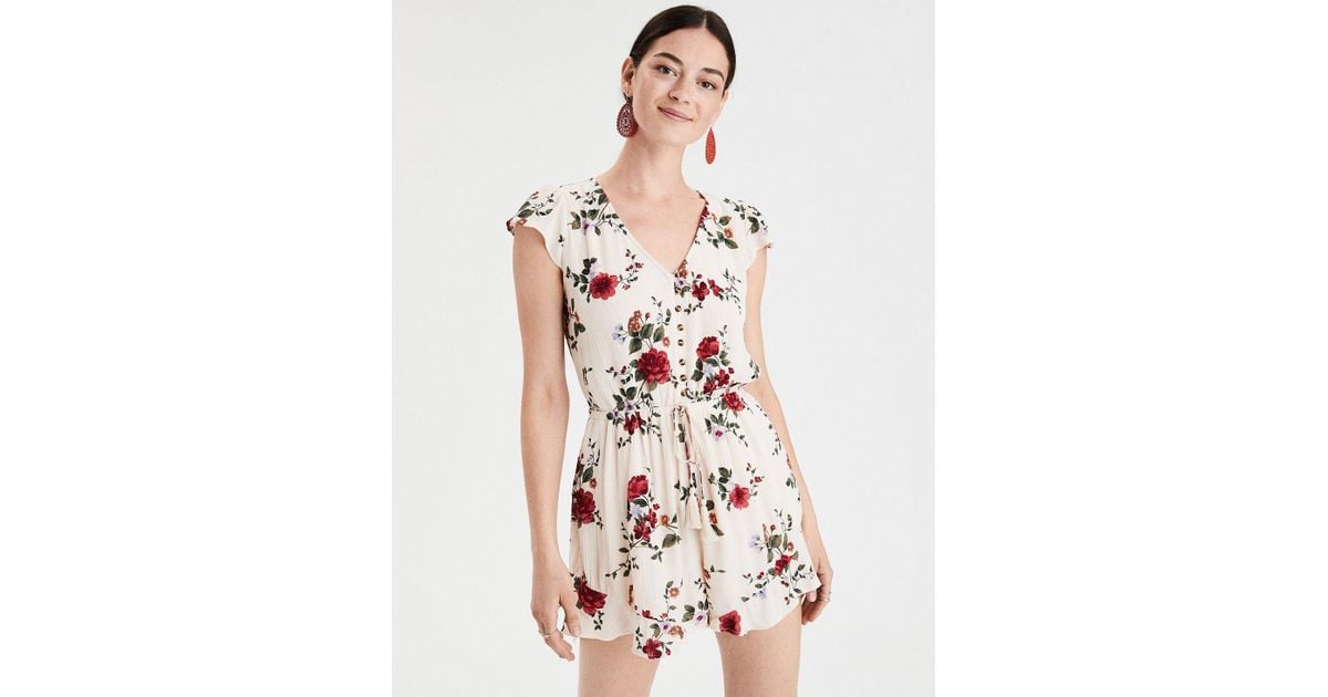 american eagle white romper