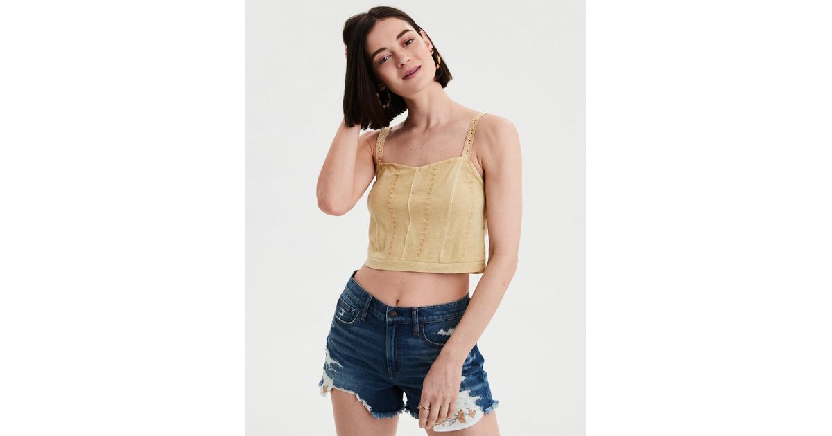 american eagle yellow crop top