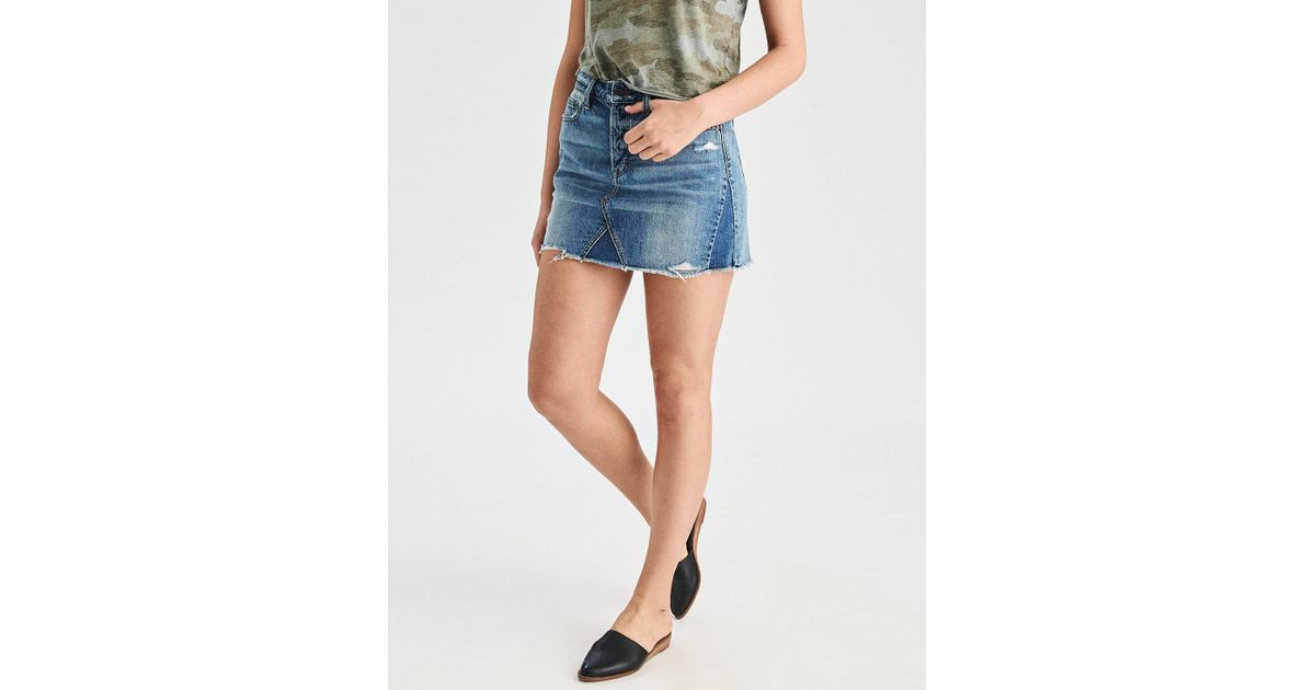 american eagle blue jean skirt
