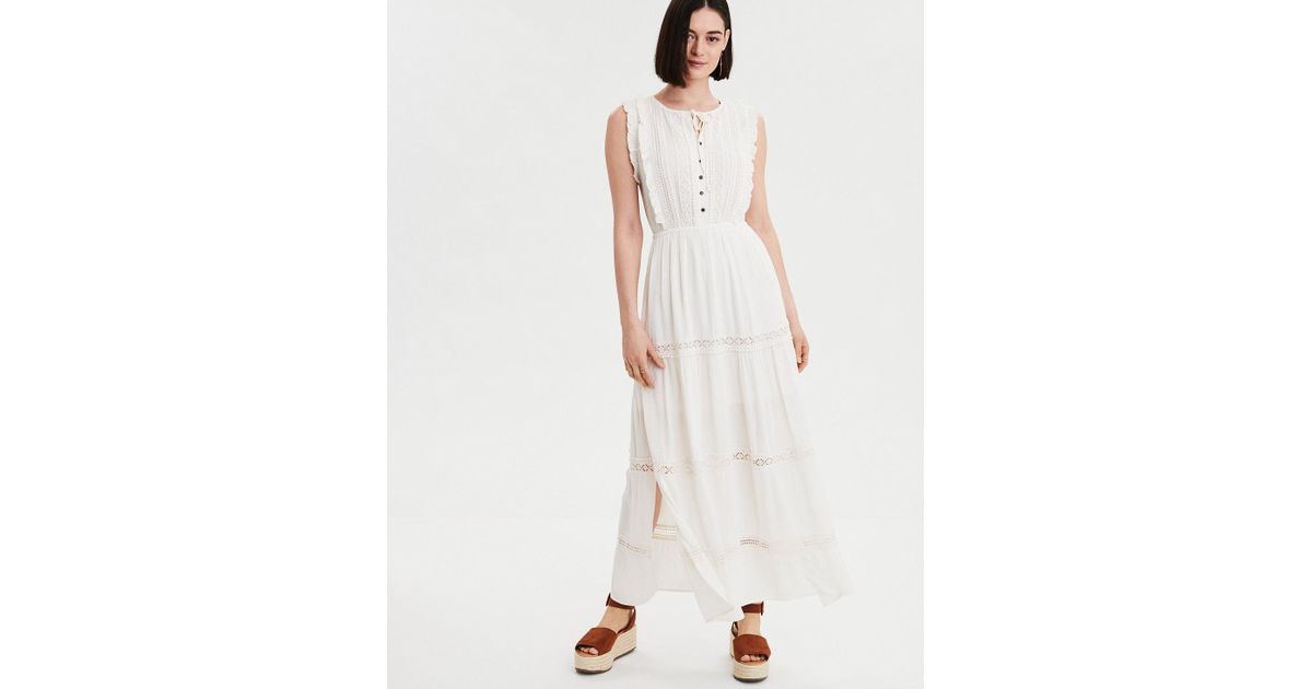 american eagle white lace dress