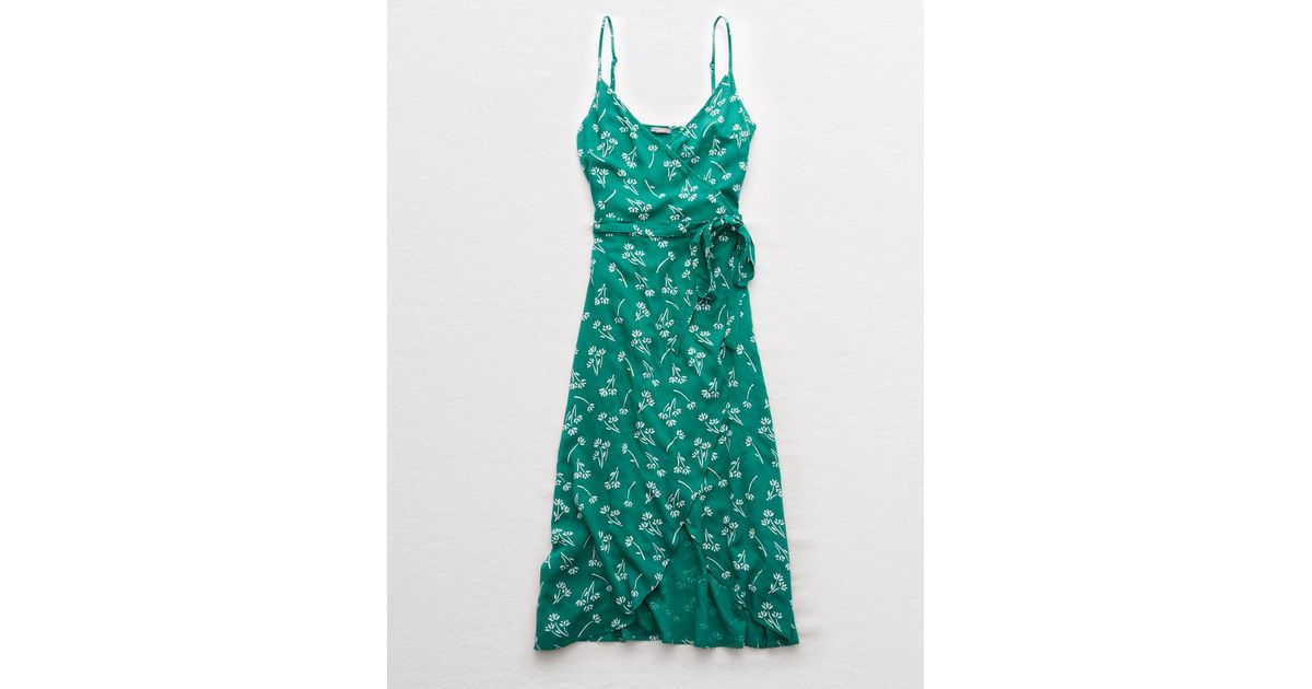 aerie midi wrap dress