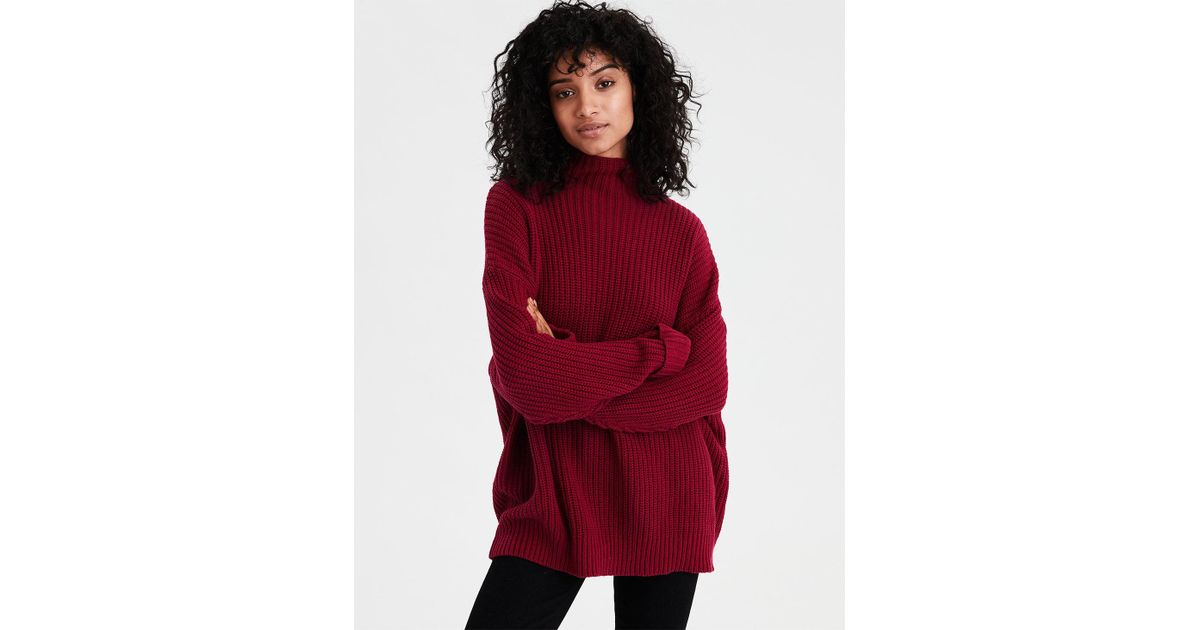 ae mock neck oversized sweater