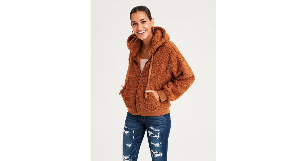 ae sherpa full zip hoodie
