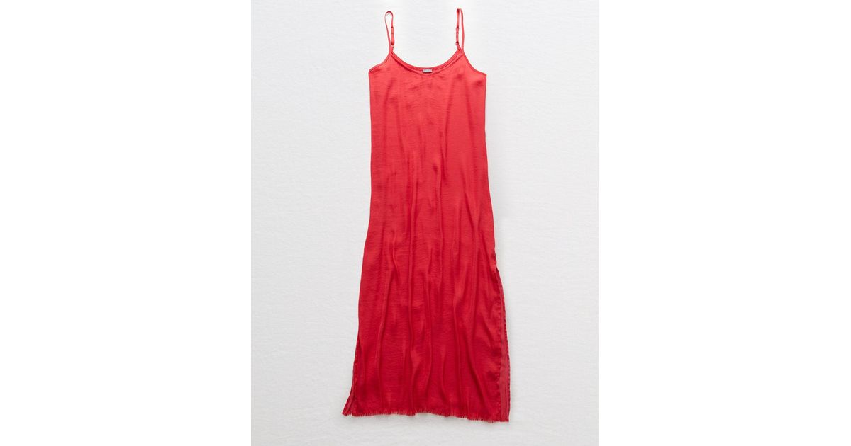 aerie satin slip dress