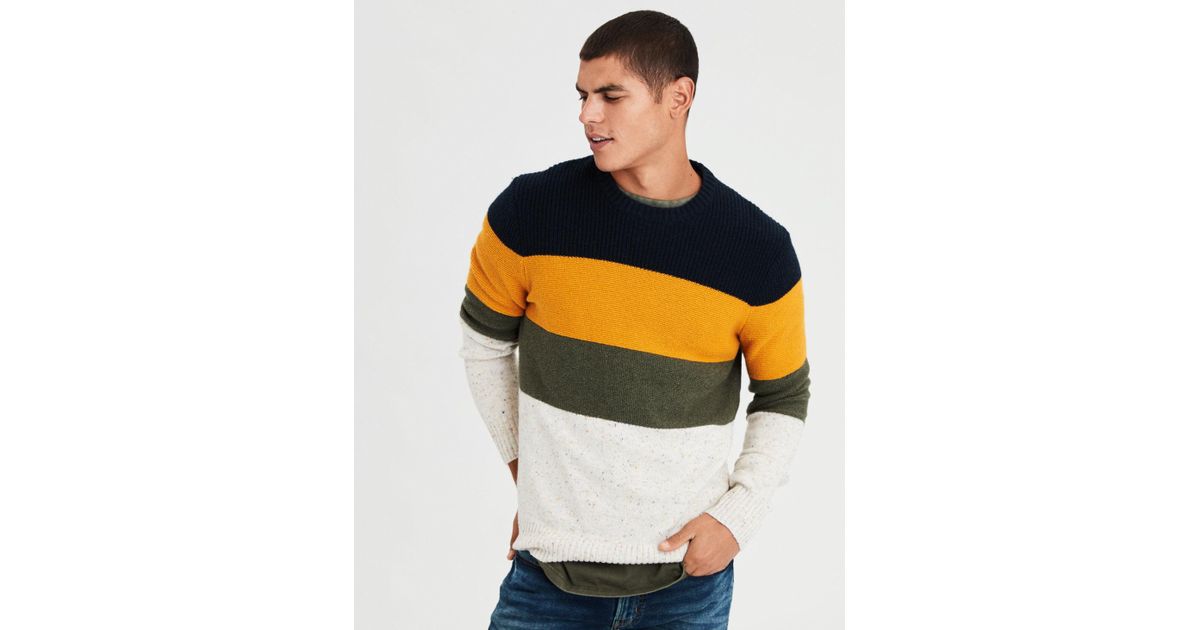 colorblock crewneck sweater