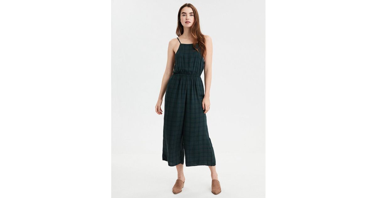 american eagle plaid jumpsuit