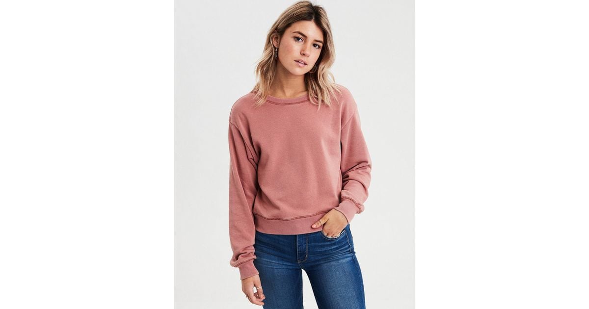 ae drop shoulder crew neck sweatshirt