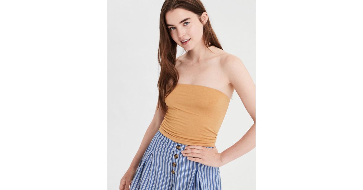 american eagle yellow tube top
