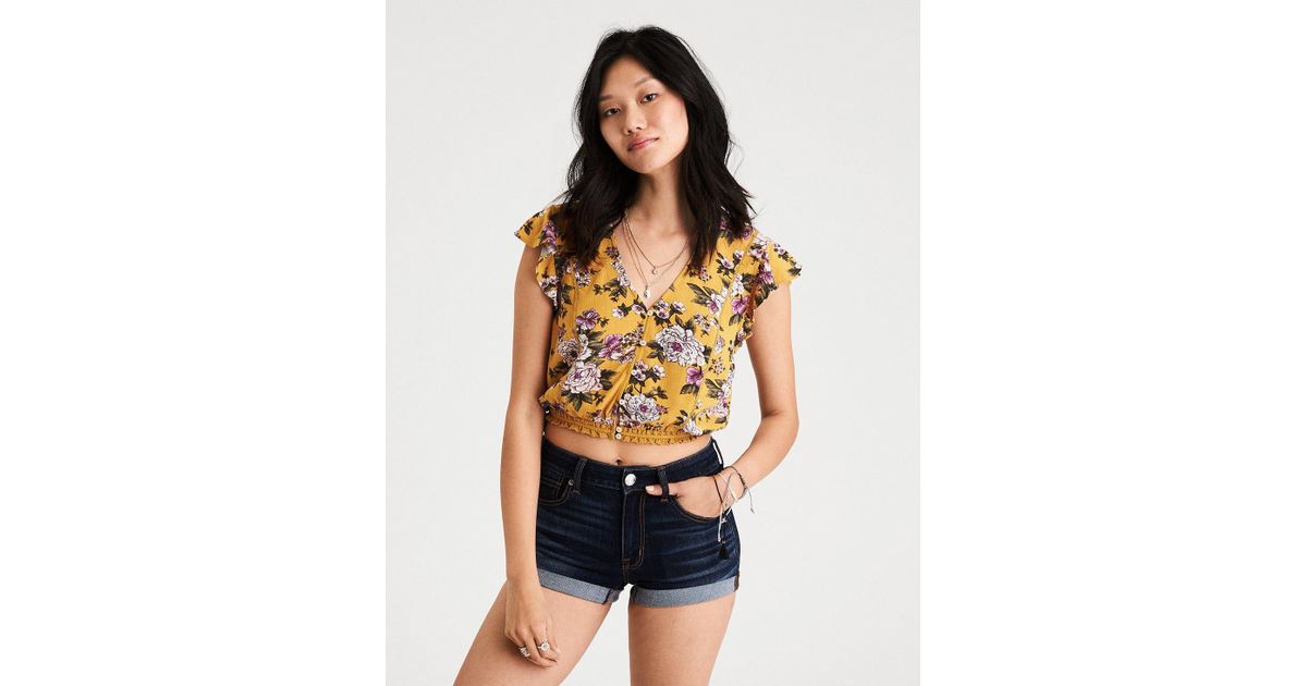american eagle yellow crop top