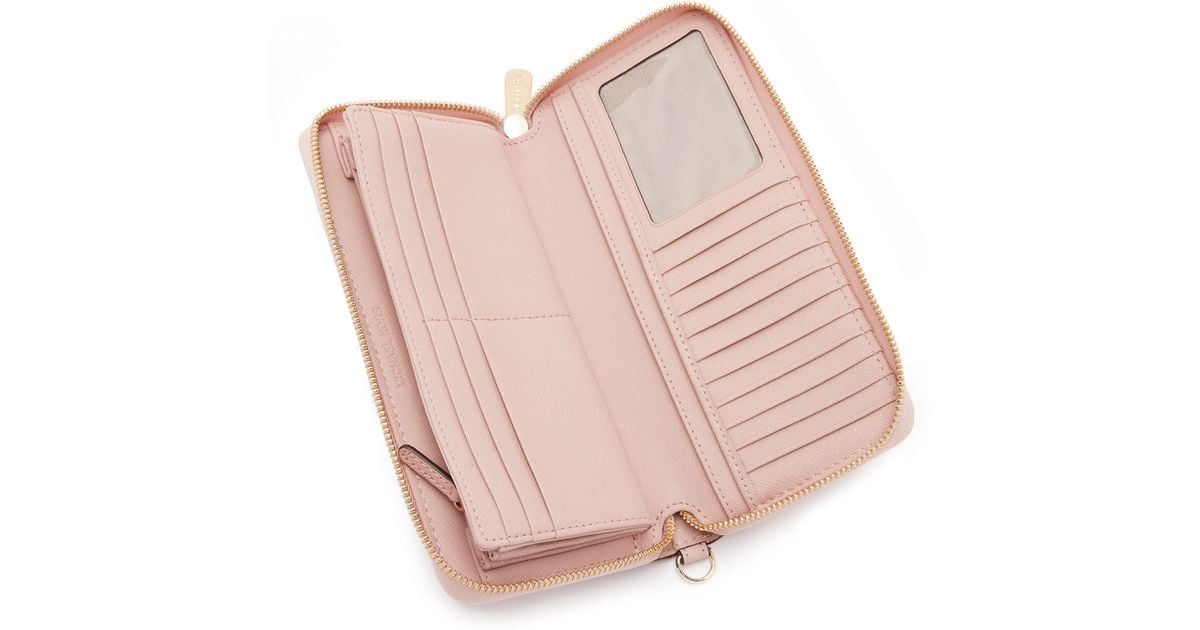 NWT!! MICHAEL MICHAEL KORS Jet Set LG MF Phone Case Leather Wallet ROYAL  PINK 