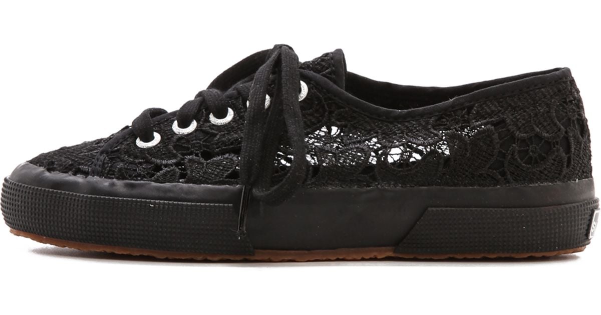 Superga Lace Sneakers Black - Lyst