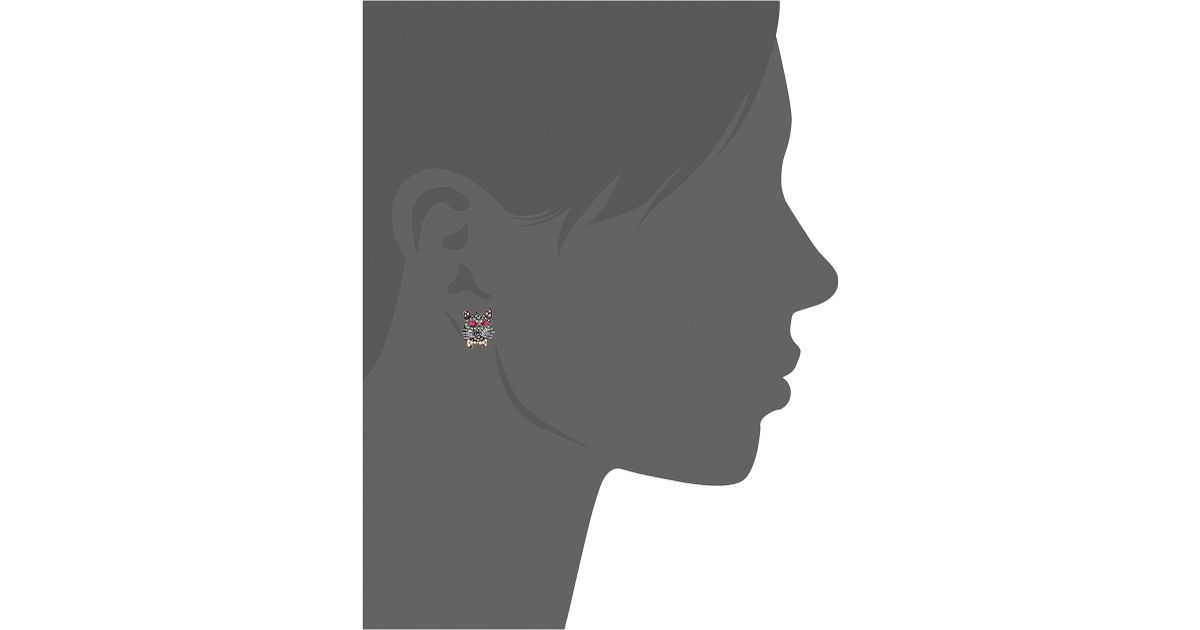 Betsey Johnson Dark Shadows Cat Stud Earrings In Black Lyst