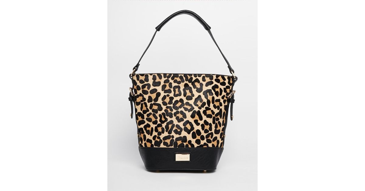 leopard print bucket bag