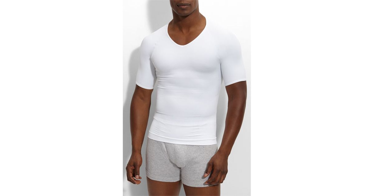 Spanx Spanx Zoned Performance V Neck T Shirt In White For Men Lyst