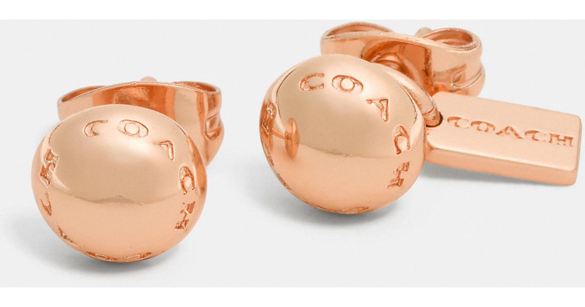 COACH Rivet Stud Earrings in Metallic Lyst