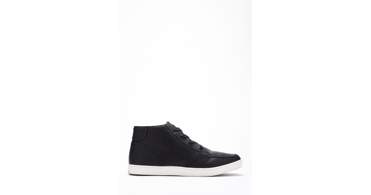 faux leather high top sneakers