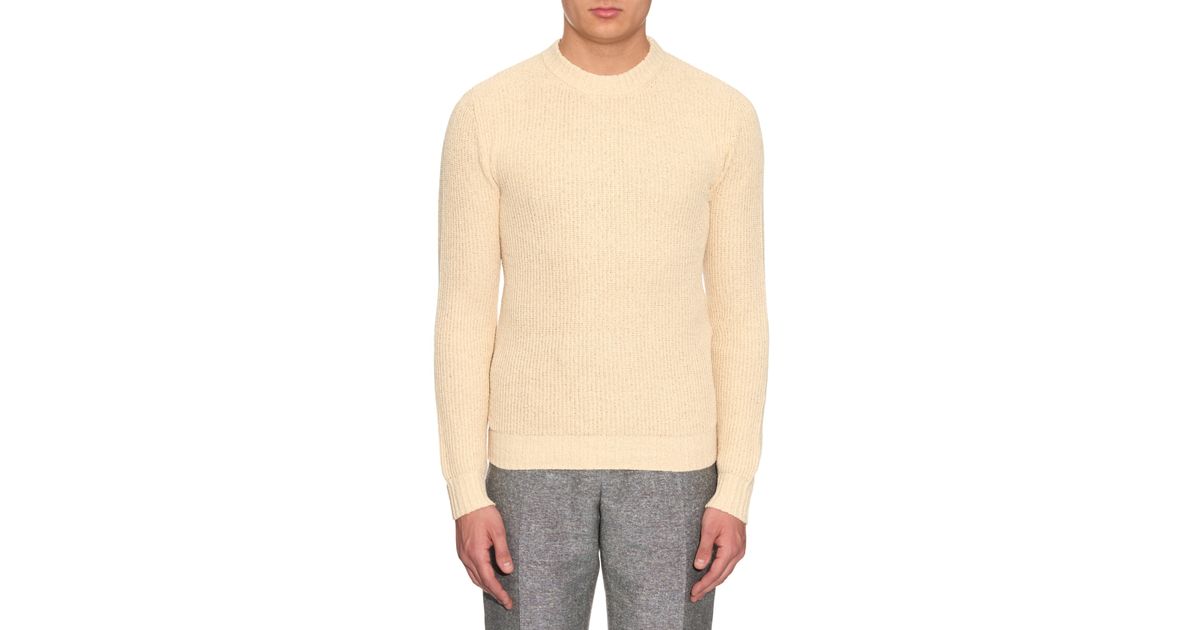 Orley Ribbed-knit Silk Sweater in Natural for Men Lyst