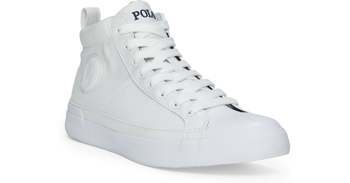 ralph lauren white canvas sneakers