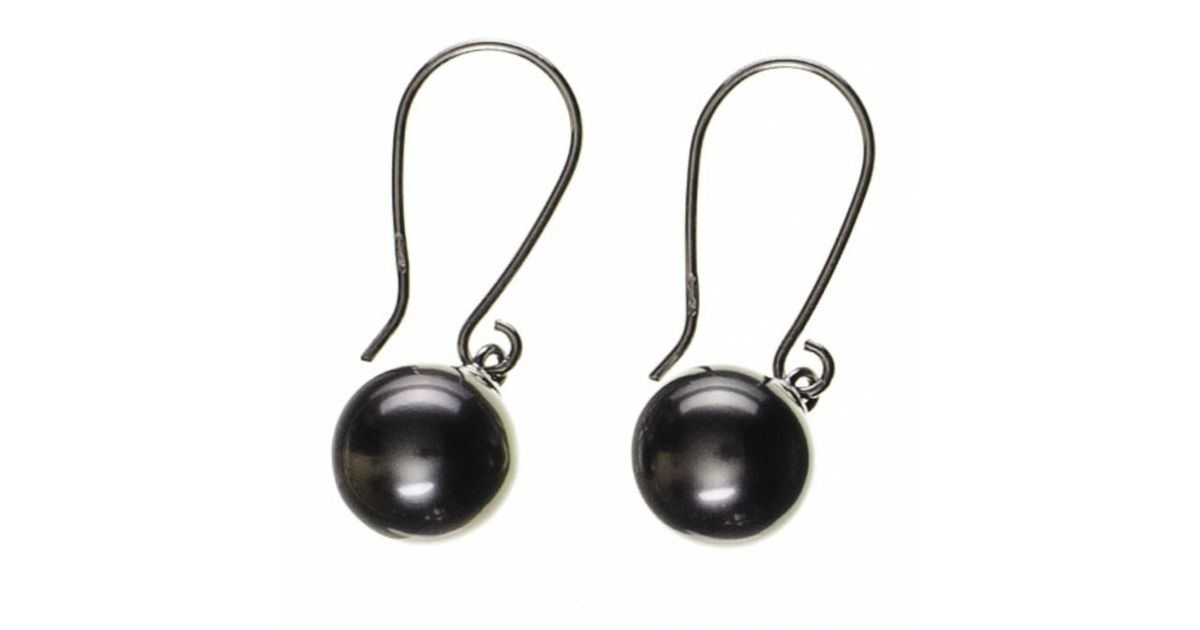 Lyst Black Co Uk Fortuna Tahitian Pearl Earrings In