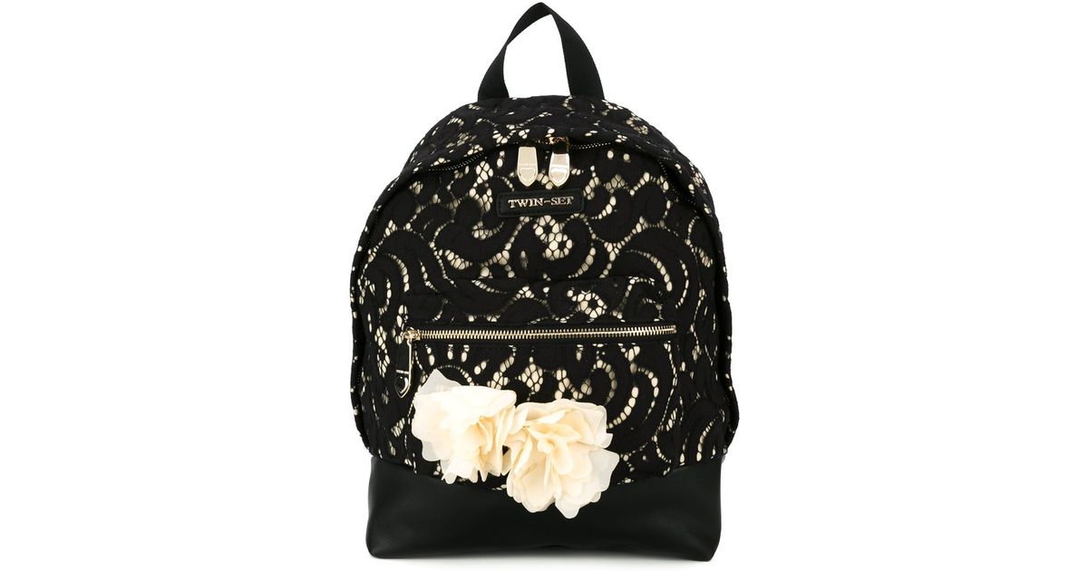 black lace backpack