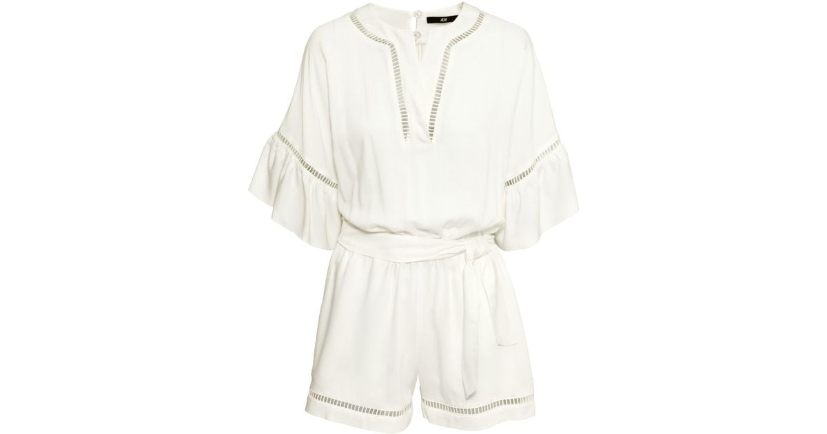 h&m white playsuit