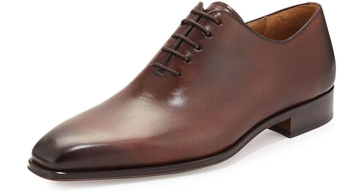Lyst Neiman Marcus Vekio Calfskin Lace Up Dress Shoe In Brown For Men