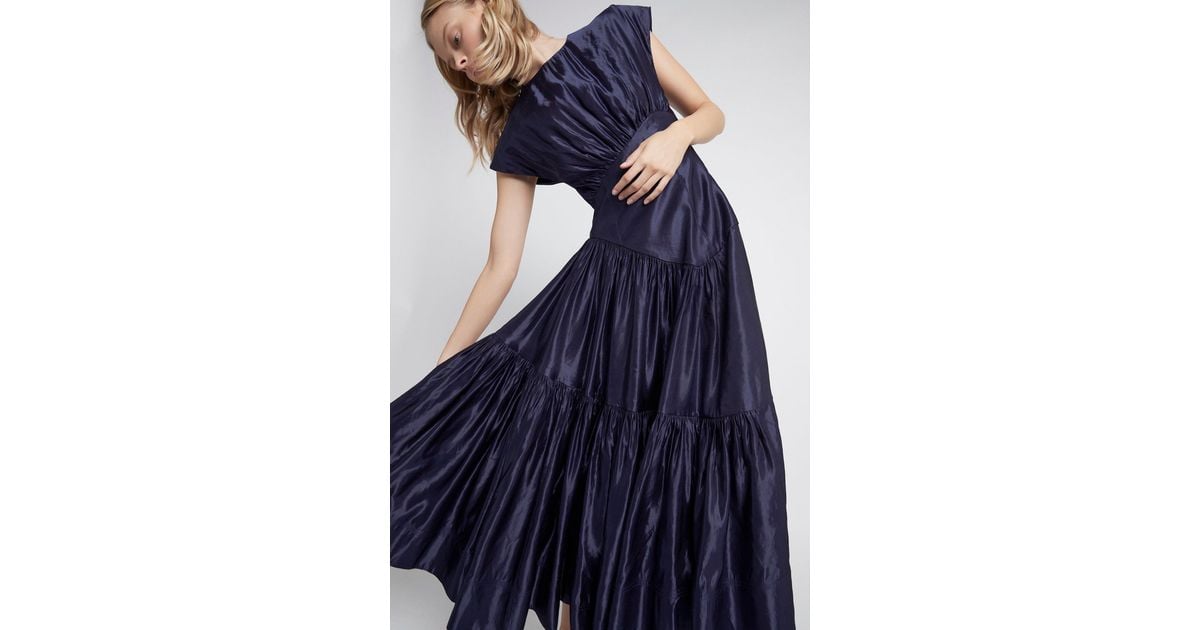 Aje. Linen Serendipity Reflection Midi Dress in Washed Indigo (Blue) - Lyst