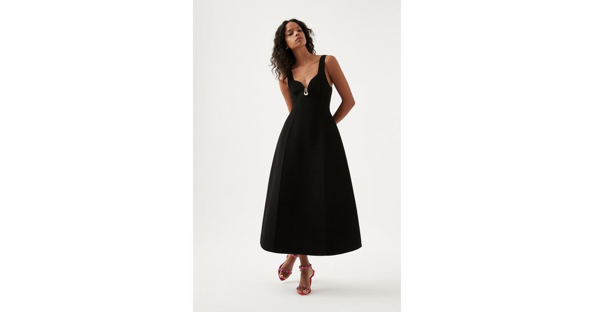 Aje. Sylvette Knit Midi Dress in Black Lyst