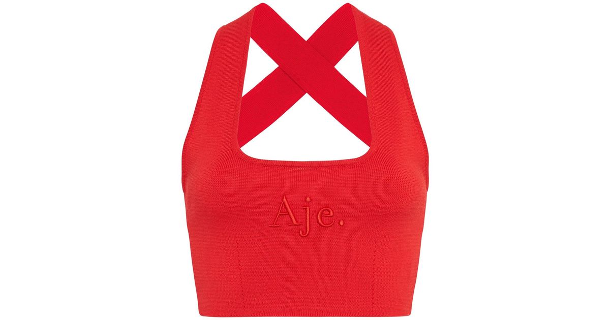 Aje. Alla Knit Crop in Red | Lyst Australia
