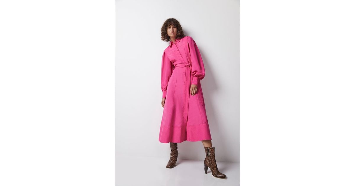 Aje. Admiration Midi Shirt Dress in Pink | Lyst