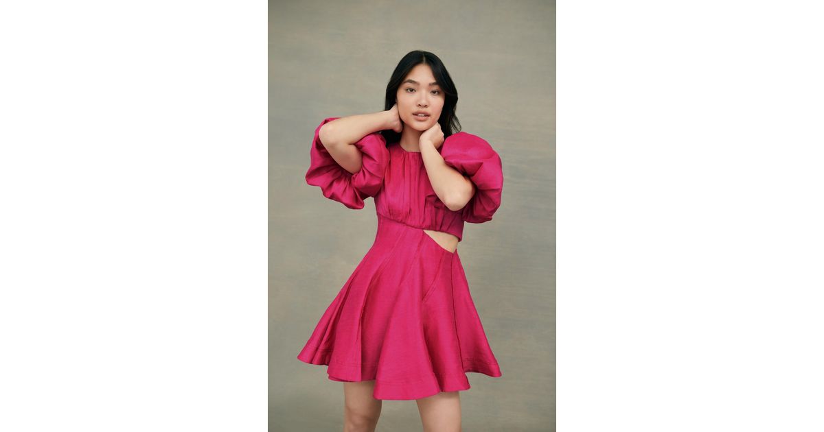Aje. Admiration Asymmetric Mini Dress in Pink | Lyst