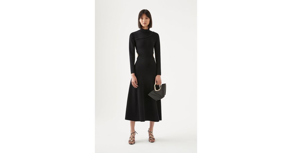Aje. Synthetic Amelie Braided Cut Out Knit Dress in Black | Lyst