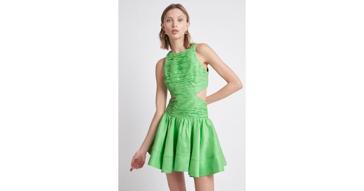 Aje. Introspect Cut Out Mini Dress in Green | Lyst