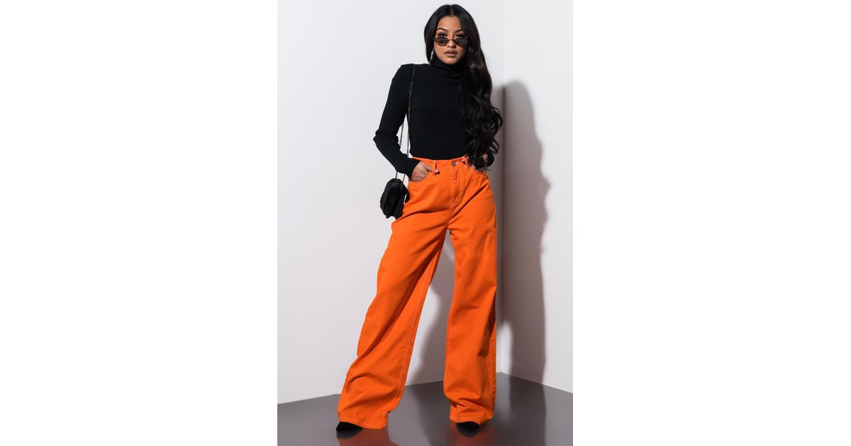 Wide Leg Pant in Orange 