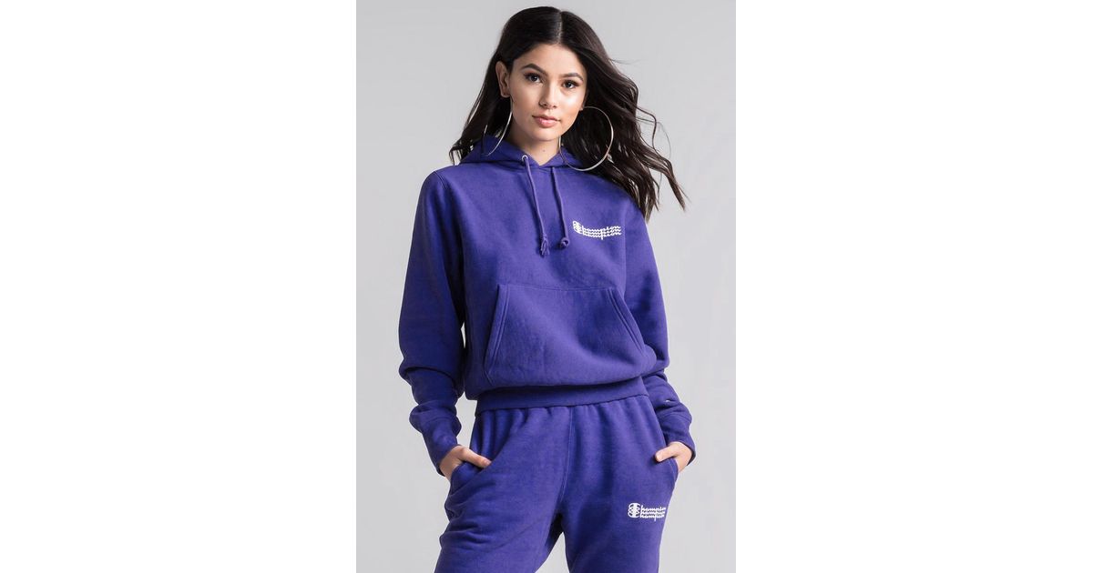 purple champion reverse weave hoodie