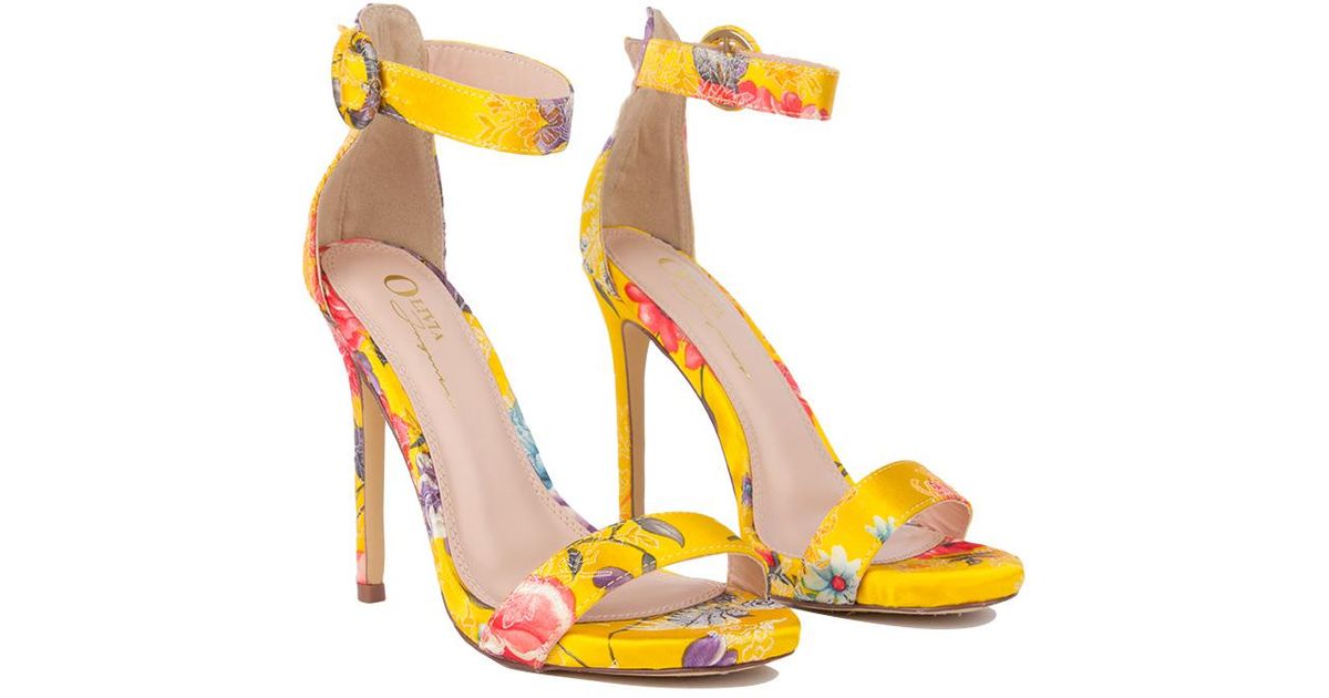 yellow floral heels