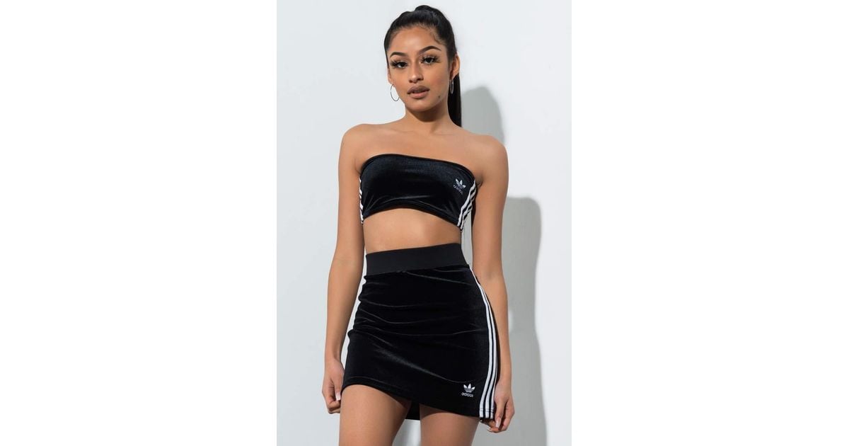 Three Stripes Velour Mini Skirt 